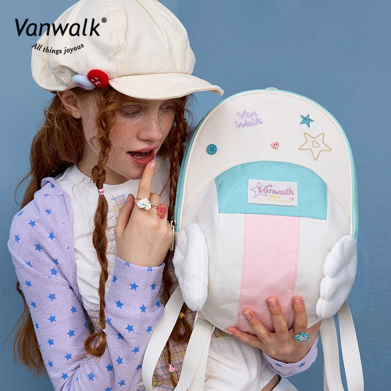 Vanwalk Fashion Streetwear Lucky Star Backpack V2880 - Image 4