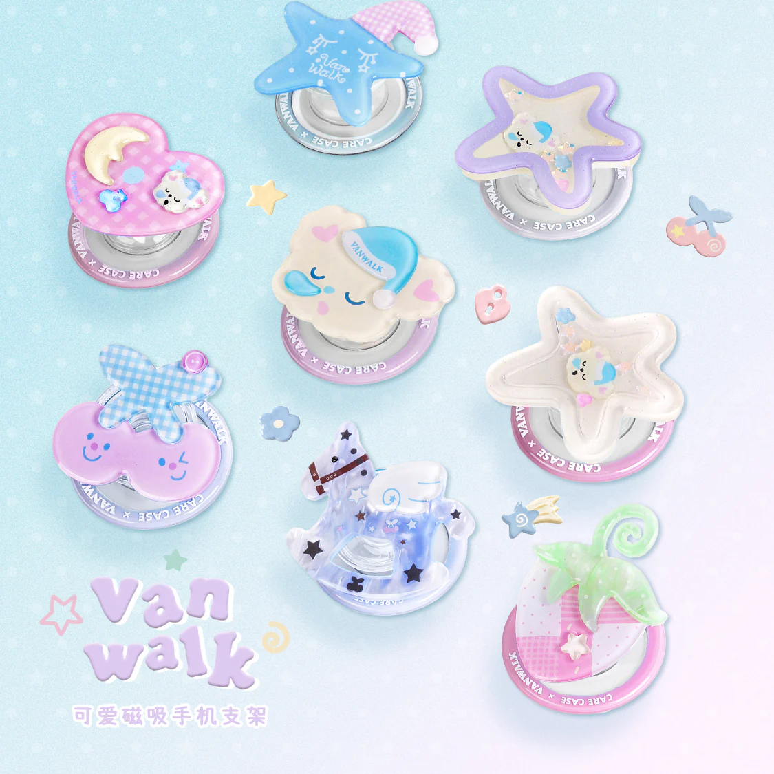 VANWALK Gulugulu Series Original Kawaii Cartoon Design Desktop Cell Phone Holder K702/K613