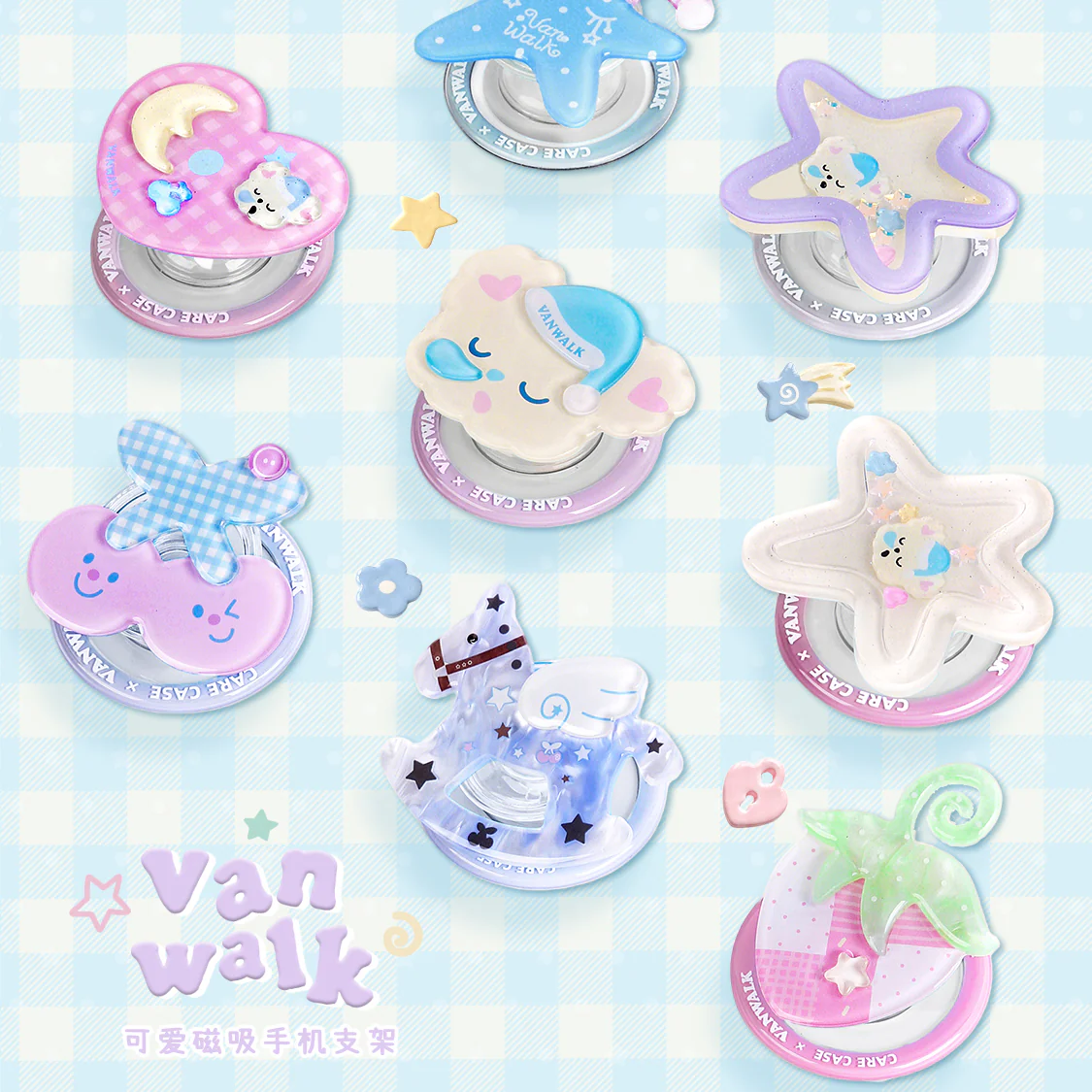 VANWALK Gulugulu Series Original Kawaii Cartoon Design Desktop Cell Phone Holder K702/K613 - Image 2