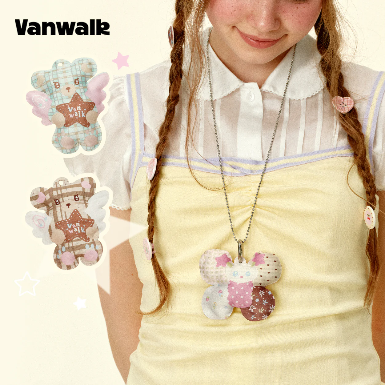 VANWALK Gulugulu Series Stuffed Tag Bag Accessories Pendant/Chain K700