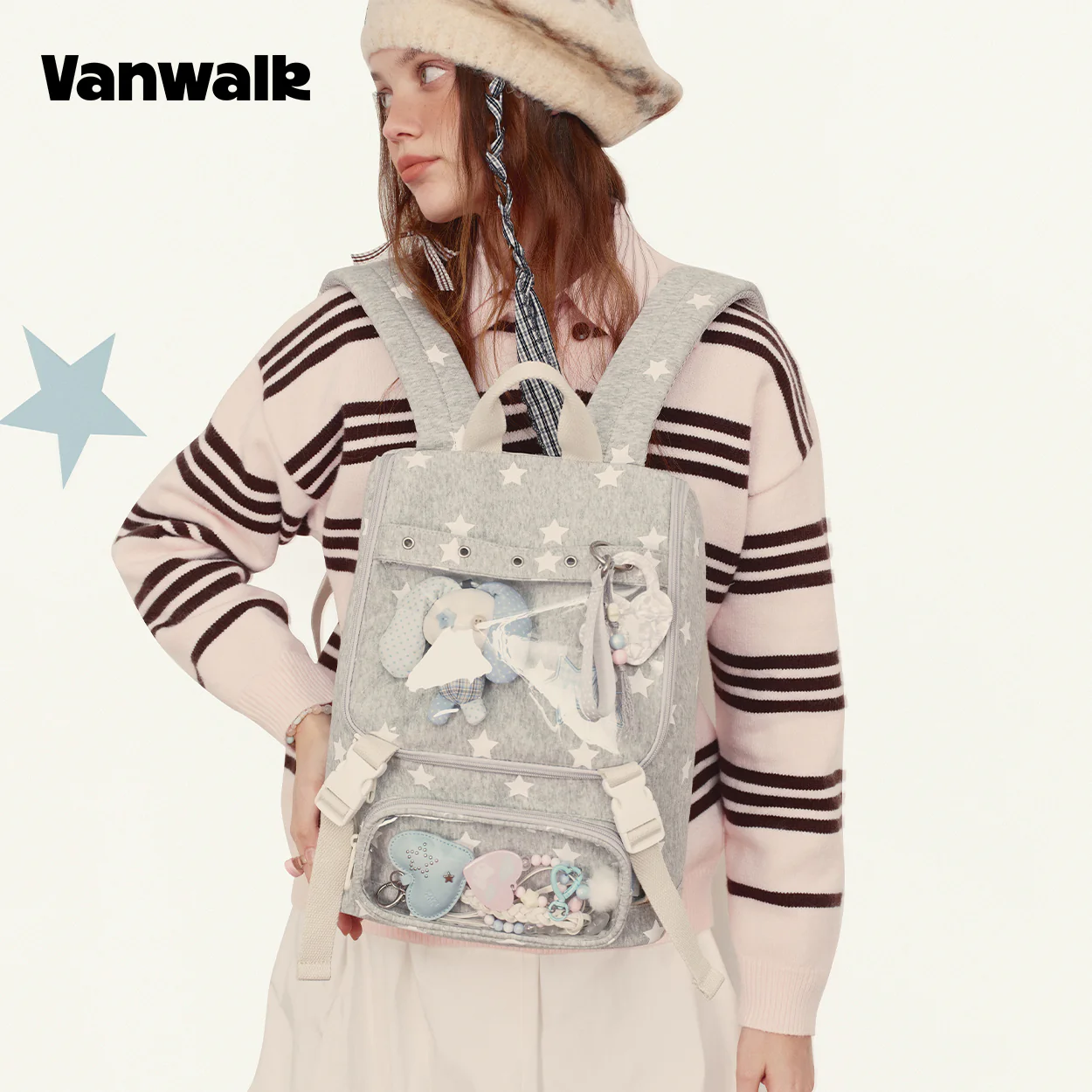 Vanwalk Multiple Pockets January Lucky Pony Series backpack V3007 - Image 2