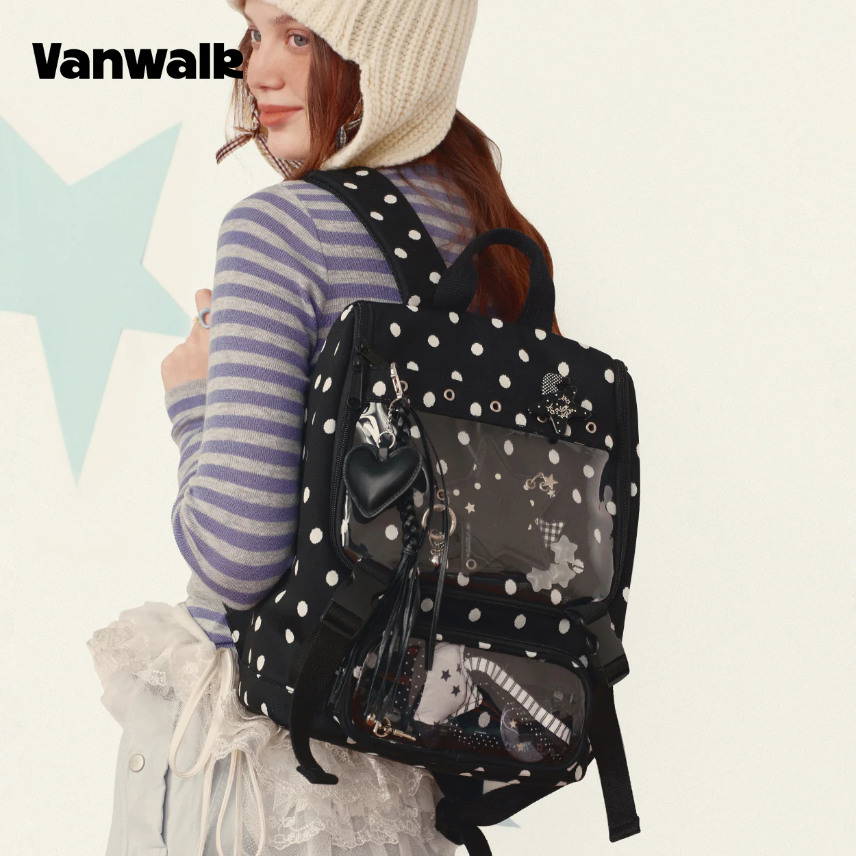 Vanwalk Multiple Pockets January Lucky Pony Series backpack V3007 - Image 7