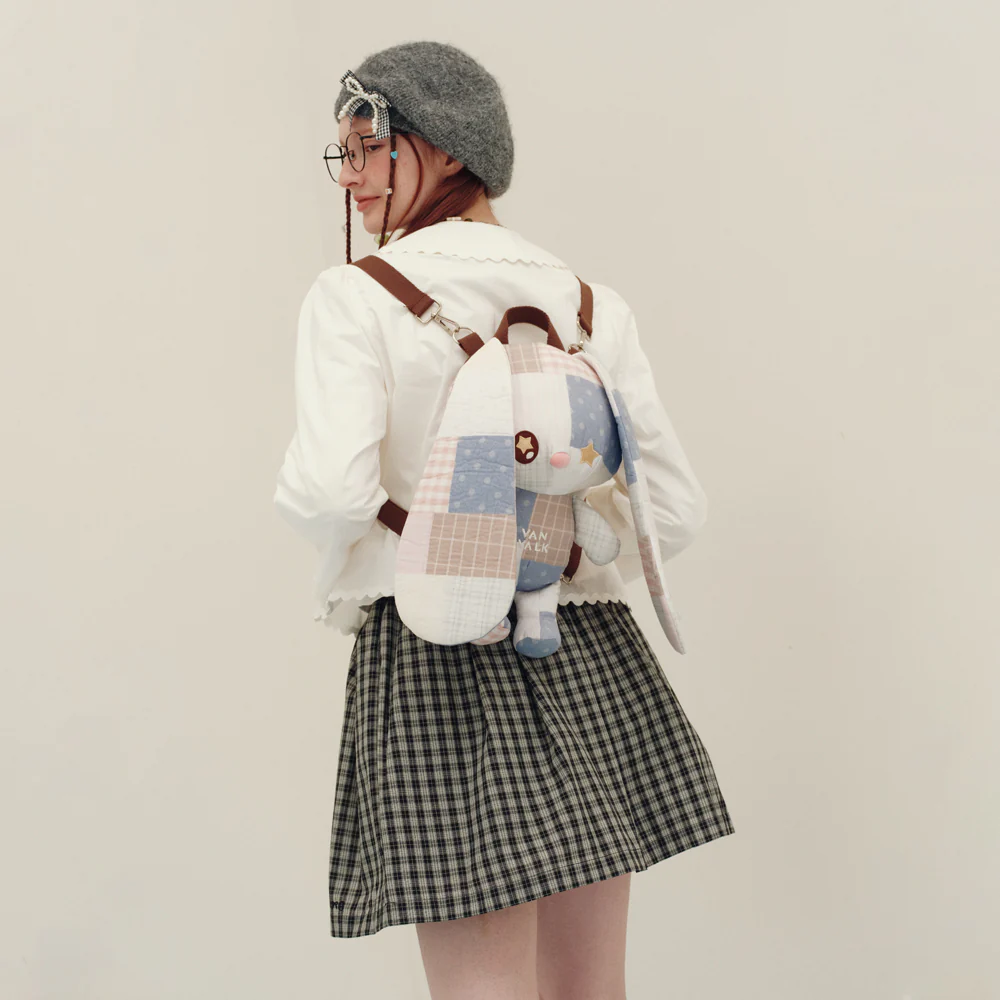 VANWALK Planner House Series Cute Patchwork Lop-eared Rabbit Backpack v3028 - Image 3