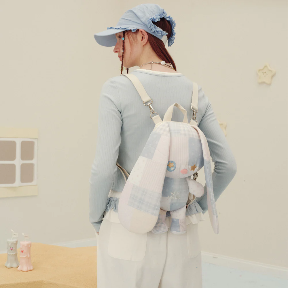 VANWALK Planner House Series Cute Patchwork Lop-eared Rabbit Backpack v3028 - Image 4